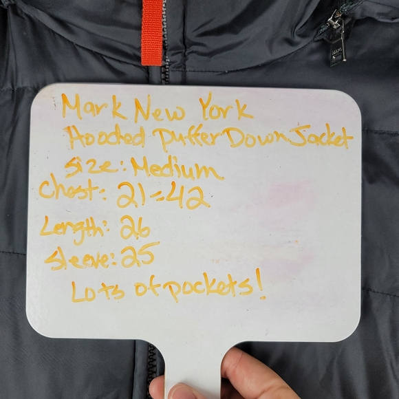 Marc New York Puffer Down Filled Hooded Black Jacket Size Medium - Picture 15 of 16